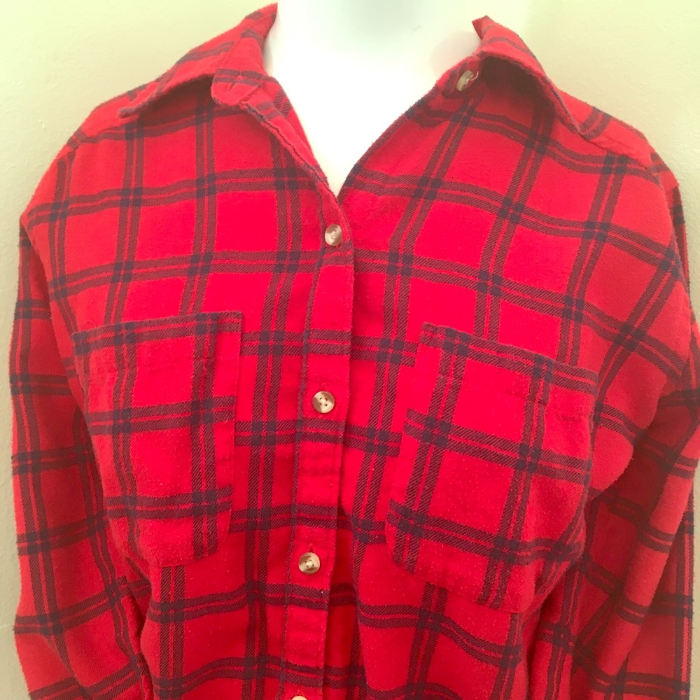 Hollister Red Button Down Flannel